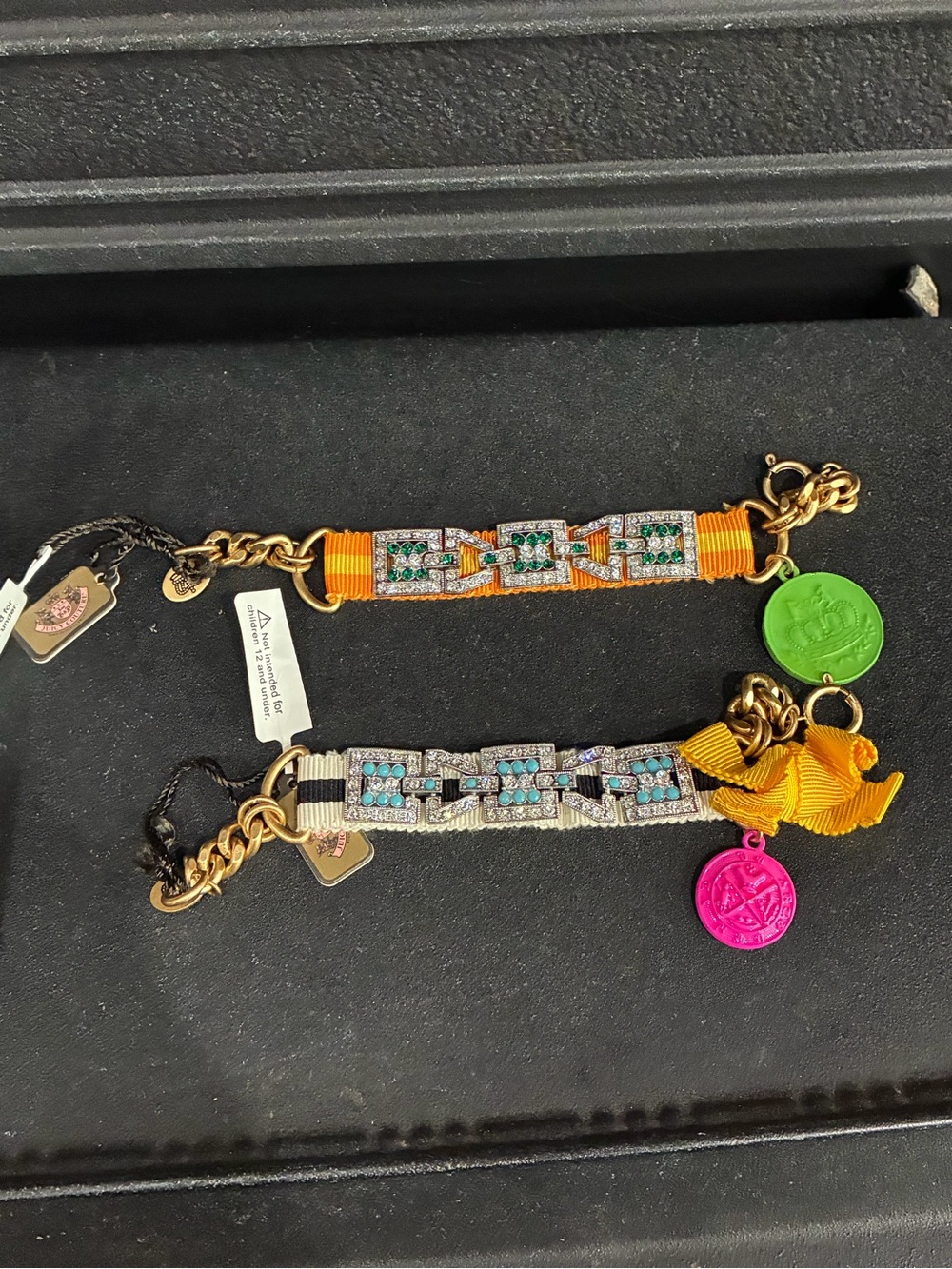 Juicy Couture Pam Gela Plate Friendship Orange Bracelet Bundle Of 2 New With Tag